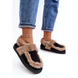 Women's Slippers With Fur Black Sailey 2