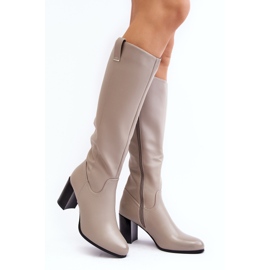 Sergio Leone Women's Over-the-Knee High Heel Boots Gray Nelamessa grey 1