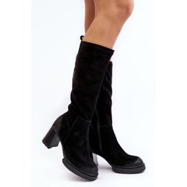 Suede Women's Over-the-Knee Boots Lemar Black Ceraxa 1