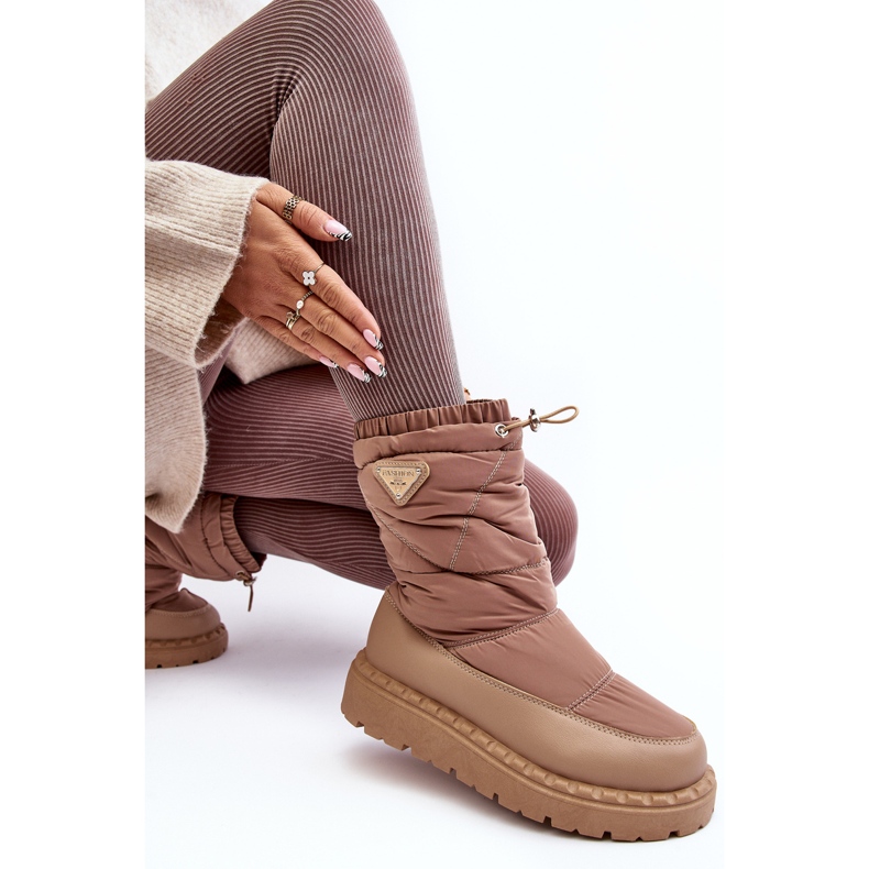 Women's Snow Boots With a Thick Sole, Dark Beige Lureta 1 Women's Snow Boots With a Thick Sole, Dark Beige Lureta 1
