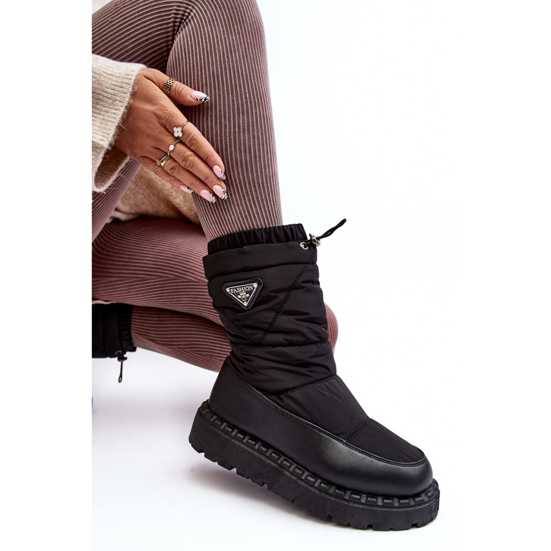 Women's Snow Boots With a Thick Sole, Black Lureta 1