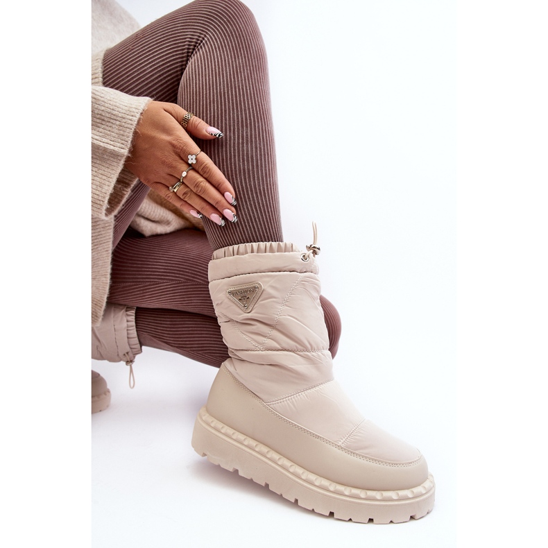 Women's Snow Boots With a Thick Sole, Light Beige Lureta 1