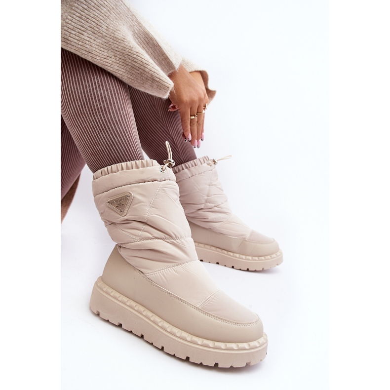 Women's Snow Boots With a Thick Sole, Light Beige Lureta 2