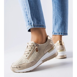 Jazzar beige openwork leather shoes 1