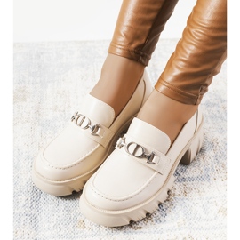 Beige moccasins on a thick Brant sole 1