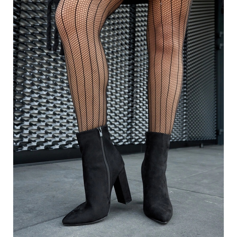 Black eco-suede Borgetto ankle boots 1