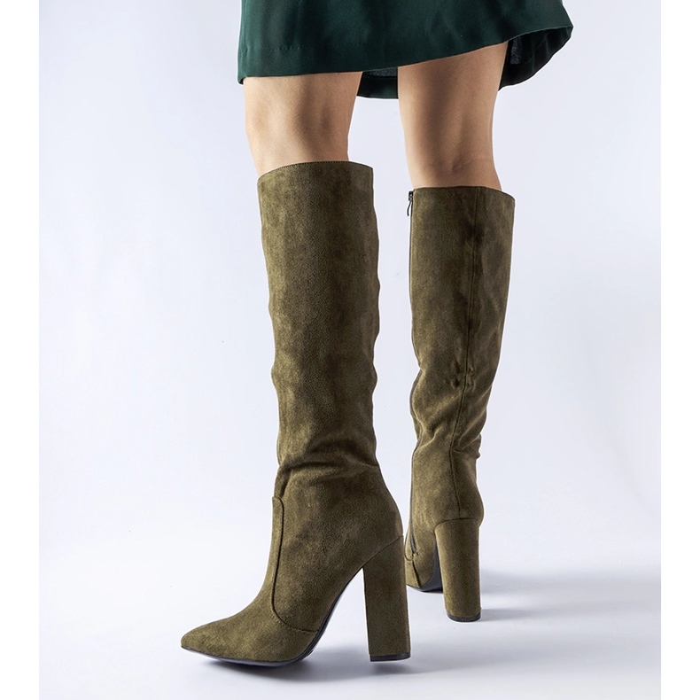 Green high heel boots from Cinq-Mars 1
