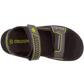 Kappa Paxos children's sandals black and lime 260864K 1133 1