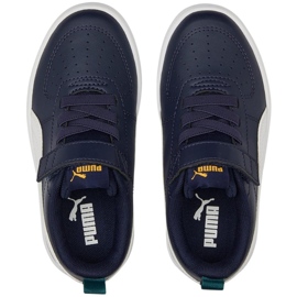 Puma Rickie Ac Ps children's shoes, navy blue and white 385836 07 2 Puma Rickie Ac Ps children's shoes, navy blue and white 385836 07 2