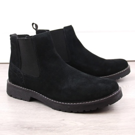 Leather suede Chelsea boots for men, black slip-on Filippo MBT5003 1