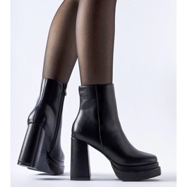 Black high-heeled ankle boots from Ashwood 1