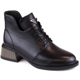 Filippo W PAW496 black insulated ankle boots with a decorative heel 1