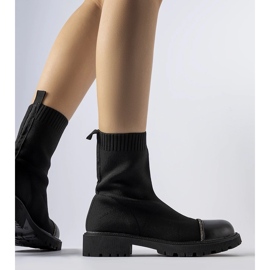 Black sock ankle boots with rhinestones from Vail 1 Black sock ankle boots with rhinestones from Vail 1