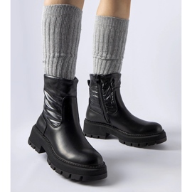 Black ankle boots with a decorative upper by Garrett 1