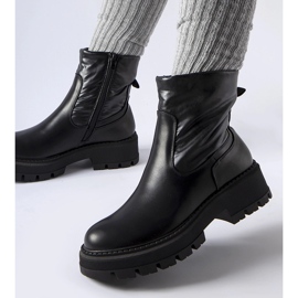 Black ankle boots with a decorative upper by Garrett 2