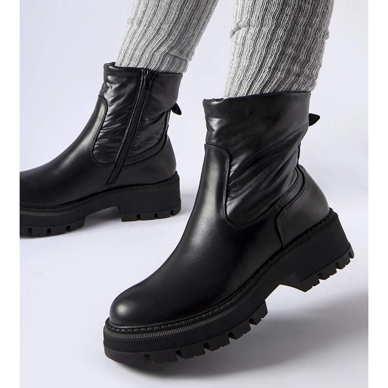 Black ankle boots with a decorative upper by Garrett 2