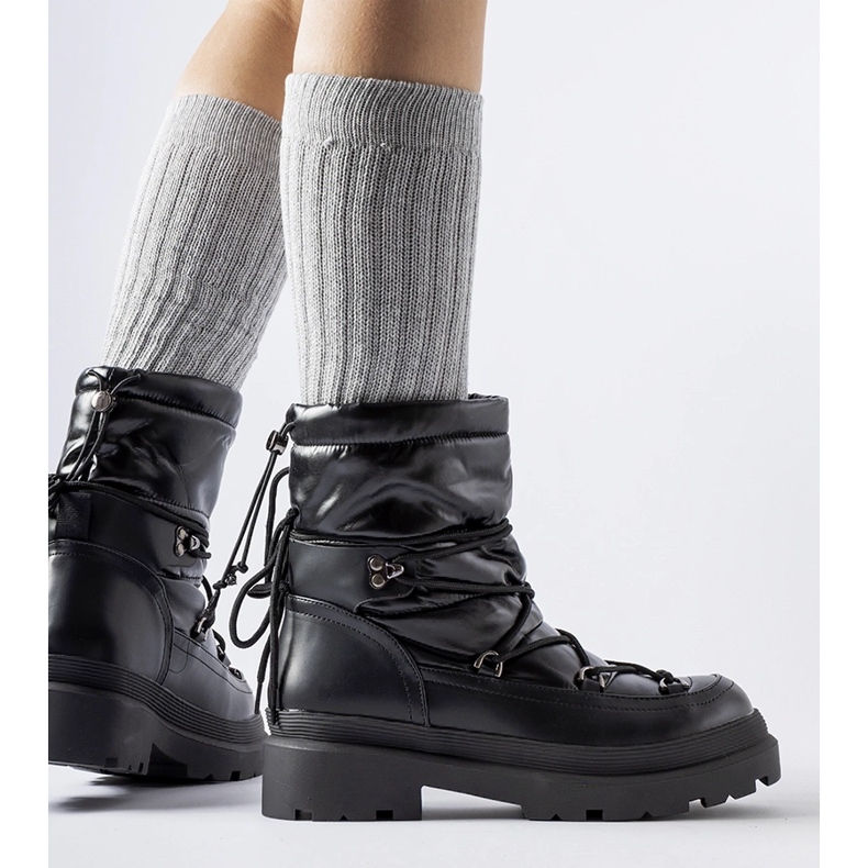 Black snow boots with Eagleville cuff 2 Black snow boots with Eagleville cuff 2