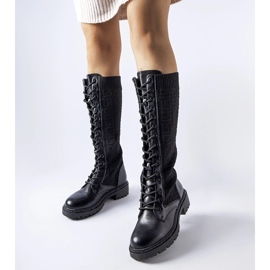 Black sock boots with Pierina rhinestones 1
