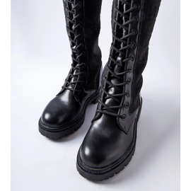 Black sock boots with Pierina rhinestones 2