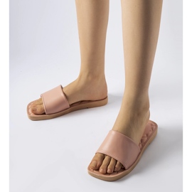 Chatigny pink rubber flip-flops white 1