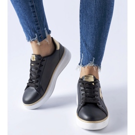 Black and gold Fraggle sports sneakers 1