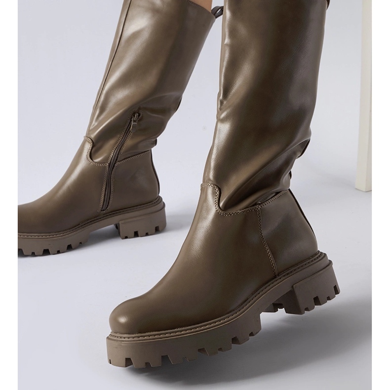 Brown insulated flat boots by Meana 1