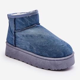 Blue Margella Women's Snow Boots With Glitter On Platform 1