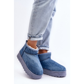 Blue Margella Women's Snow Boots With Glitter On Platform 2