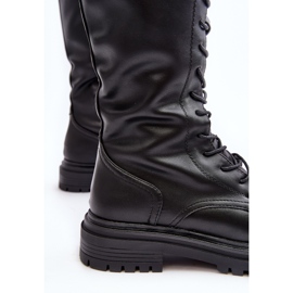 Women's Mid-Calf Lace-Up Boots, Black Elavettsa 1 Women's Mid-Calf Lace-Up Boots, Black Elavettsa 1