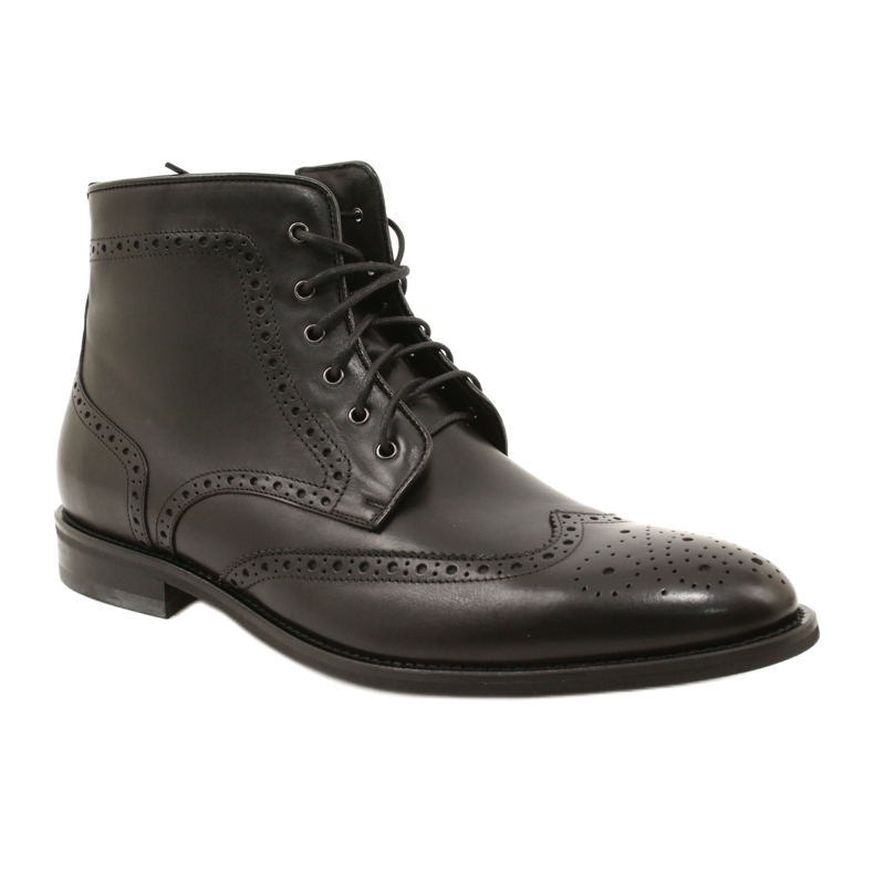 Men's Brogs boots, black, lace-up Pilpol PW6037 1