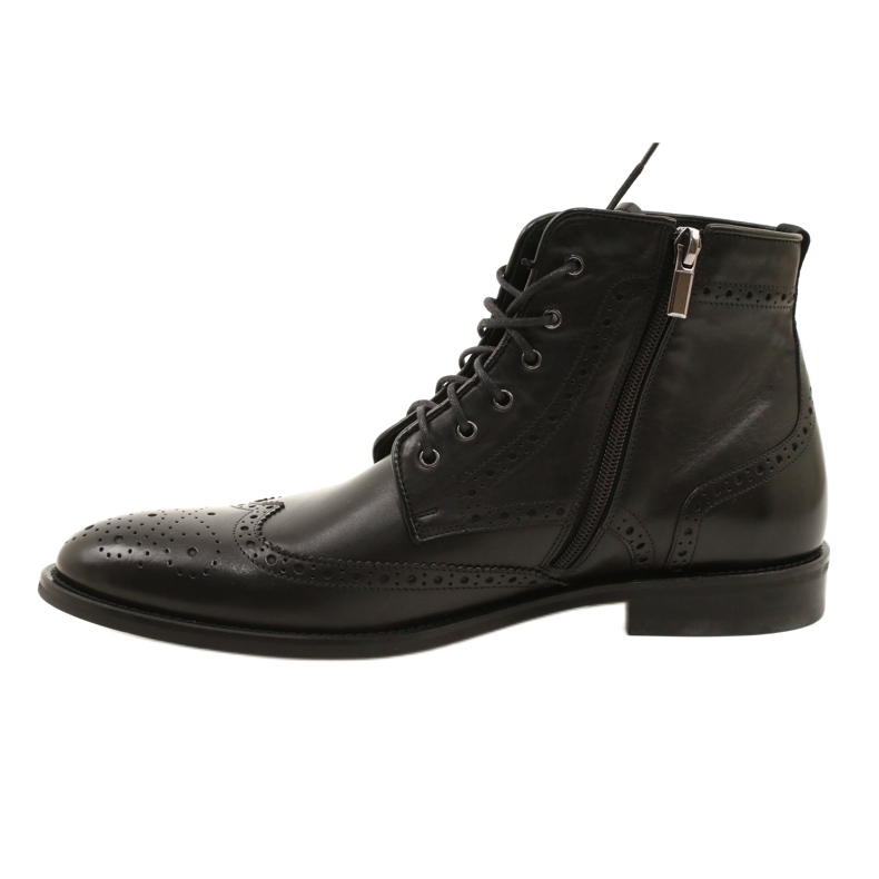 Men's Brogs boots, black, lace-up Pilpol PW6037 2