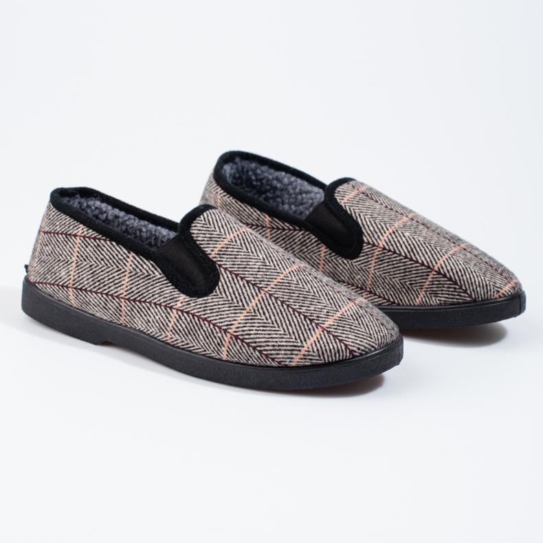 Comfortable gray men's slippers by Shelovet grey 1