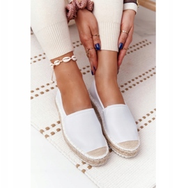 Leather Espadrilles On A Braided Sole Big Star HH274506 White 6