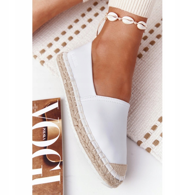 Leather Espadrilles On A Braided Sole Big Star HH274506 White 2