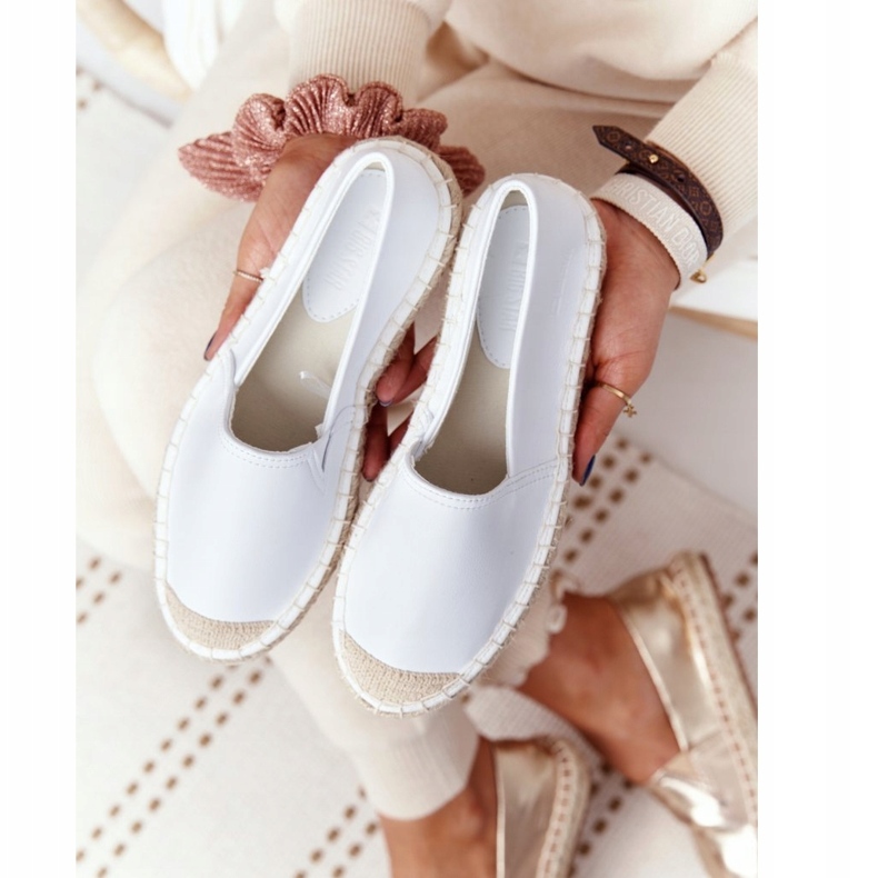 Leather Espadrilles On A Braided Sole Big Star HH274506 White 5
