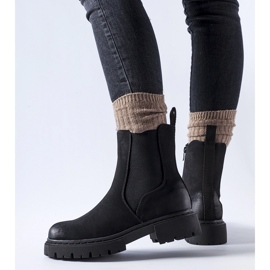 Piedalue black insulated matte ankle boots 1