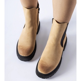 Beige insulated matte Piedalue ankle boots 1