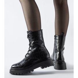 Black patent insulated Cressac boots 1