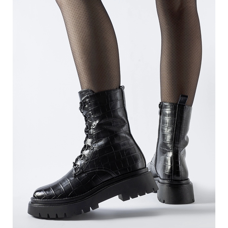 Black patent insulated Cressac boots 1