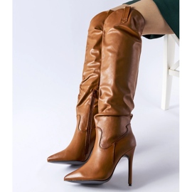 Brown boots with a high heel from Cerati 2
