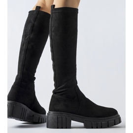 Black long suede boots by Donnino 1 Black long suede boots by Donnino 1