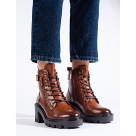 W. Potocki Brown women's high-heeled ankle boots from Potocki 1