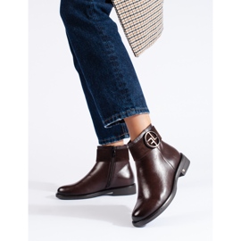 W. Potocki Brown low boots with a flat heel from Potocki 1