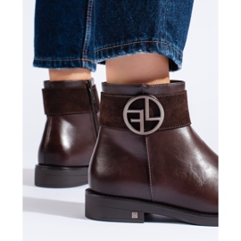 W. Potocki Brown low boots with a flat heel from Potocki 2