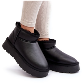Leather Women's Platform Snow Boots Black Loreley 5