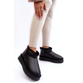Leather Women's Platform Snow Boots Black Loreley 2