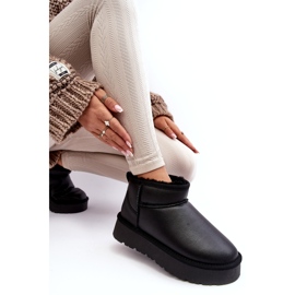 Leather Women's Platform Snow Boots Black Loreley 4