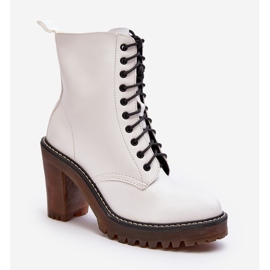 Women's Lace-Up Ankle Boots, White Arove 1
