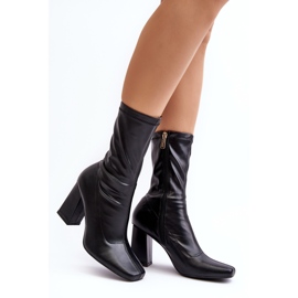 Women's ankle boots with a square toe, black Glavina 2