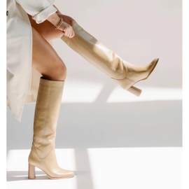 Marco Shoes High-heeled boots beige 2